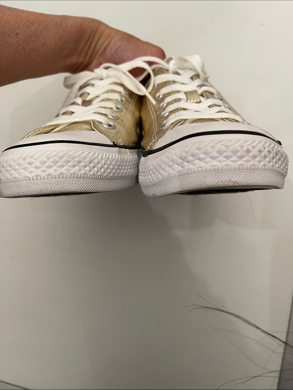 CONVERSE ALL STAR OX LIGHT GOLD/WHITE SNEAKERS MENS SIZE 7 WOMENS SIZE 9 - Picture 9 of 13